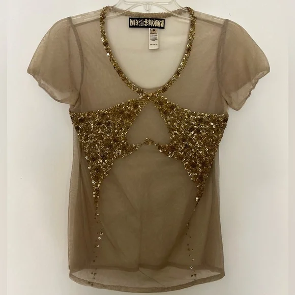 Original Miss Sixty Gold Sequin Top in Excellent condition. RARE! 👀✨ - Picture 1 of 7